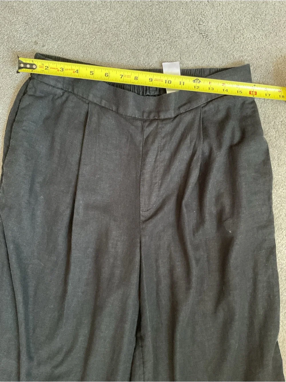 Banana Republic Black Linen Blend Wide Leg Pants Size M Palazzo Culotte Pleated